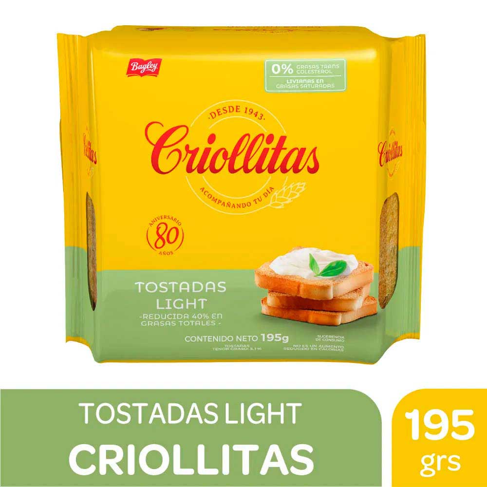 TOSTADAS CRIOLLITAS LIGHT