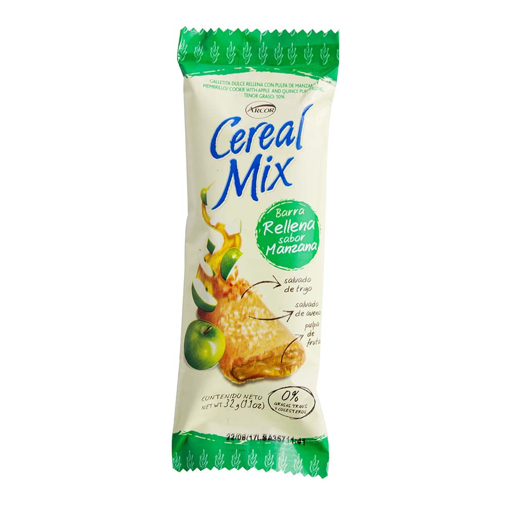 BARRA CEREAL MIX RELLENA MANZANA