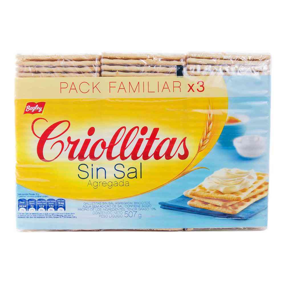 GALLETAS CRIOLLITAS SIN SAL X 3