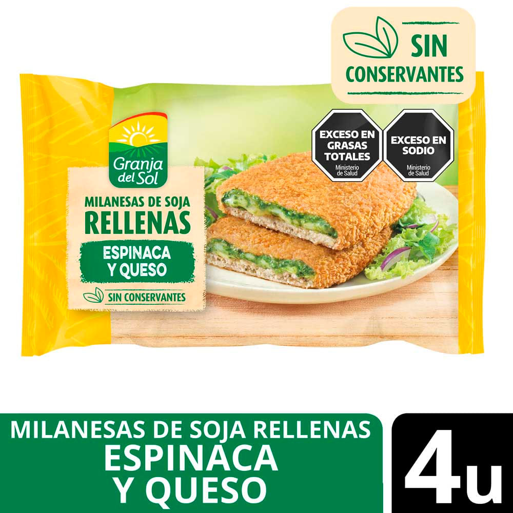 MILANESA GRANJA DEL SOL ESPINACA Y QUESO