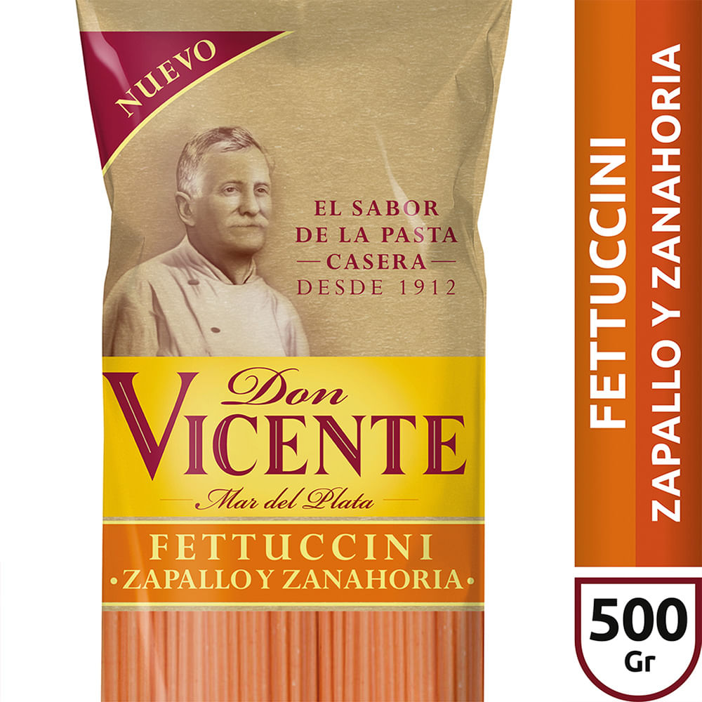 FIDEOS DON VICENTE FETTUCCINI ZAPALLO/ZANAHORIA