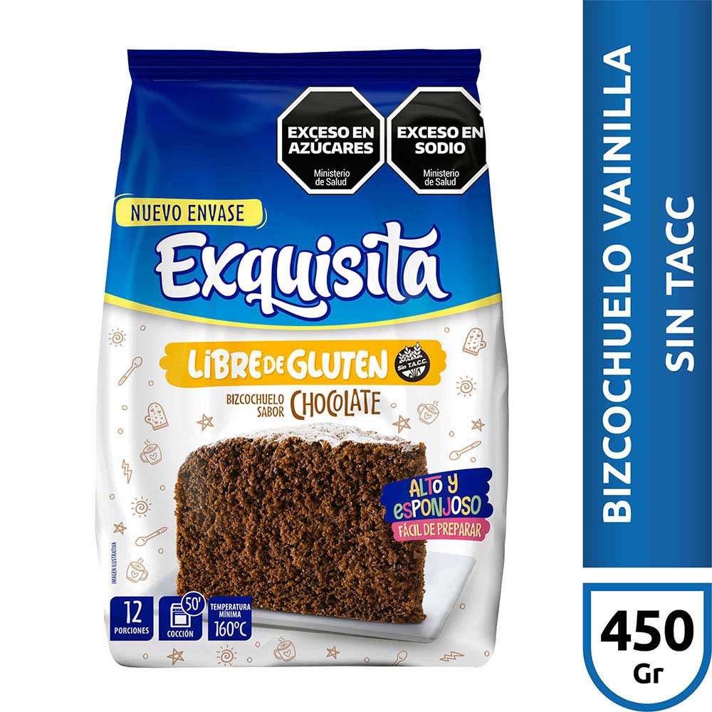 BIZCOCHUELO EXQUISITA CHOCOLATE S/TACC