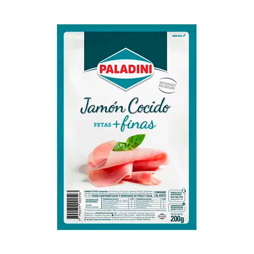 JAMON COCIDO FETAS FINAS PALADINI ENV