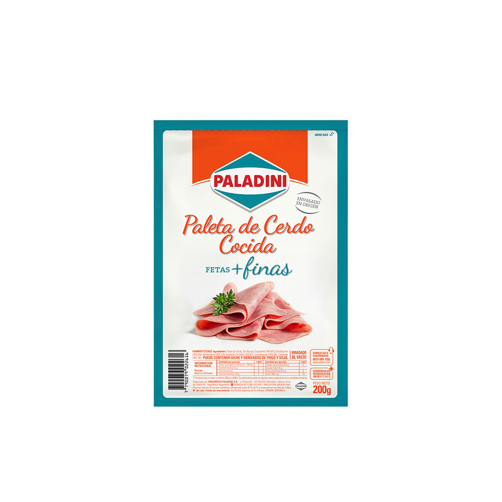 PALETA DE CERDO COCIDA FETAS FINAS