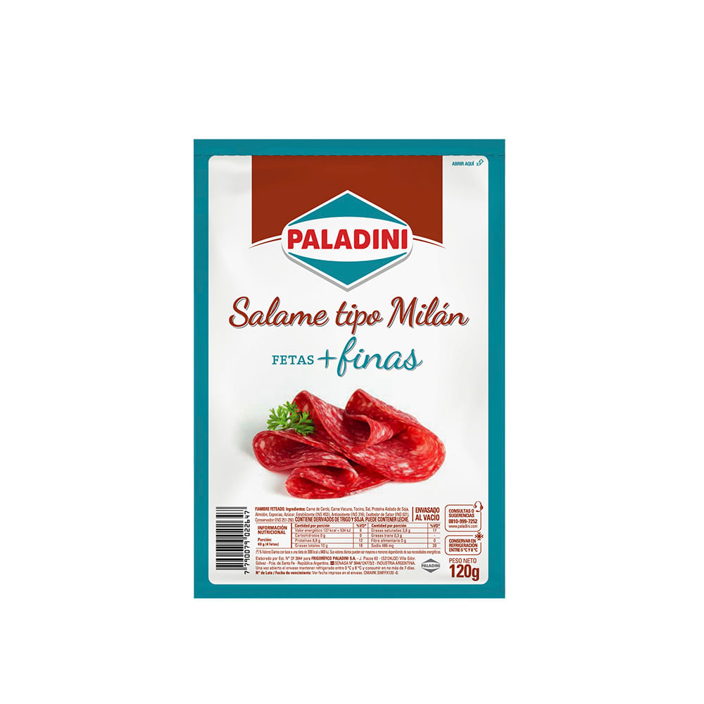 SALAME TIPO MILAN FETAS + FINAS ENV