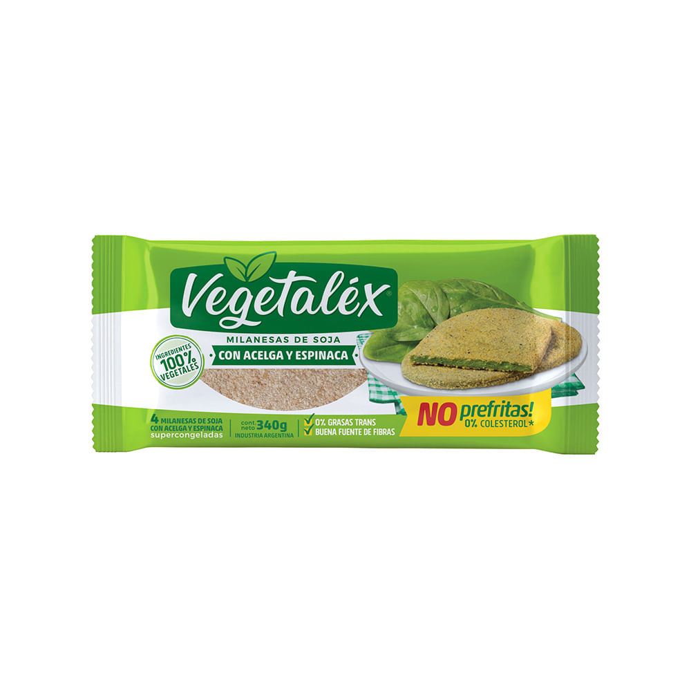 MILANESAS DE SOJA CON ACELGA Y ESPINACA X 4 UN