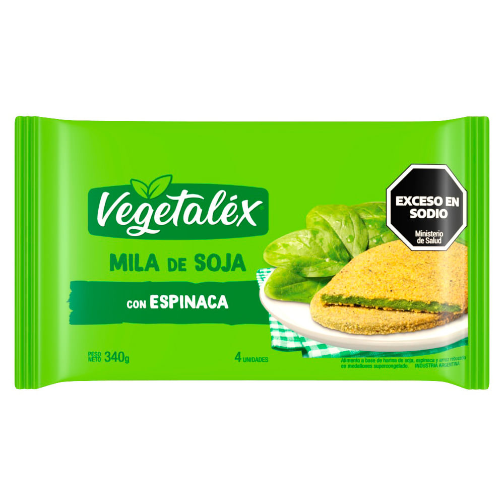 MILANESA DE SOJA C/ ESPINACA VEGETALEX X 4