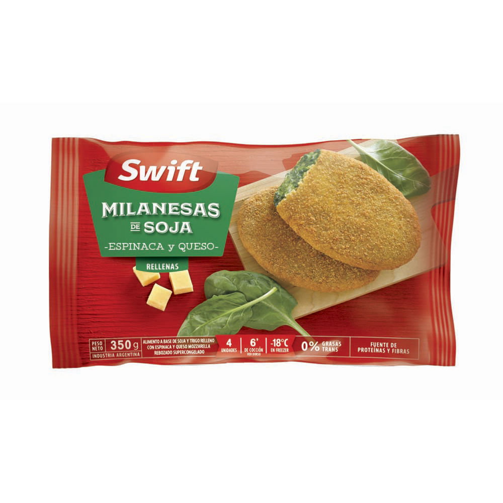 MILANESAS DE SOJA ESPINACA Y QUESO