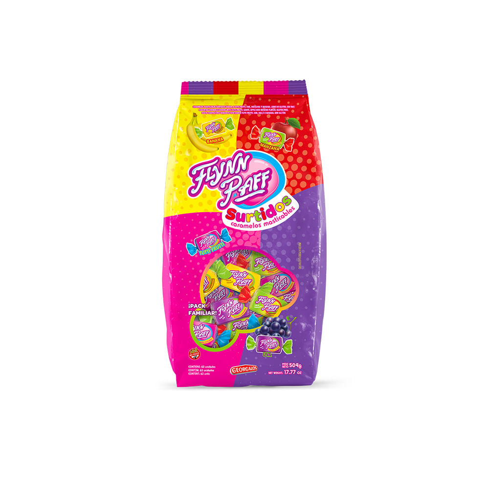 CARAMELOS MASTICABLES FLYNN PAFF SURTIDOS 63UN