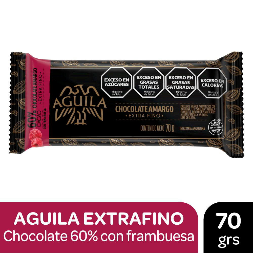 CHOCOLATE AGUILA 60% CACAO C/FRAMBUESA
