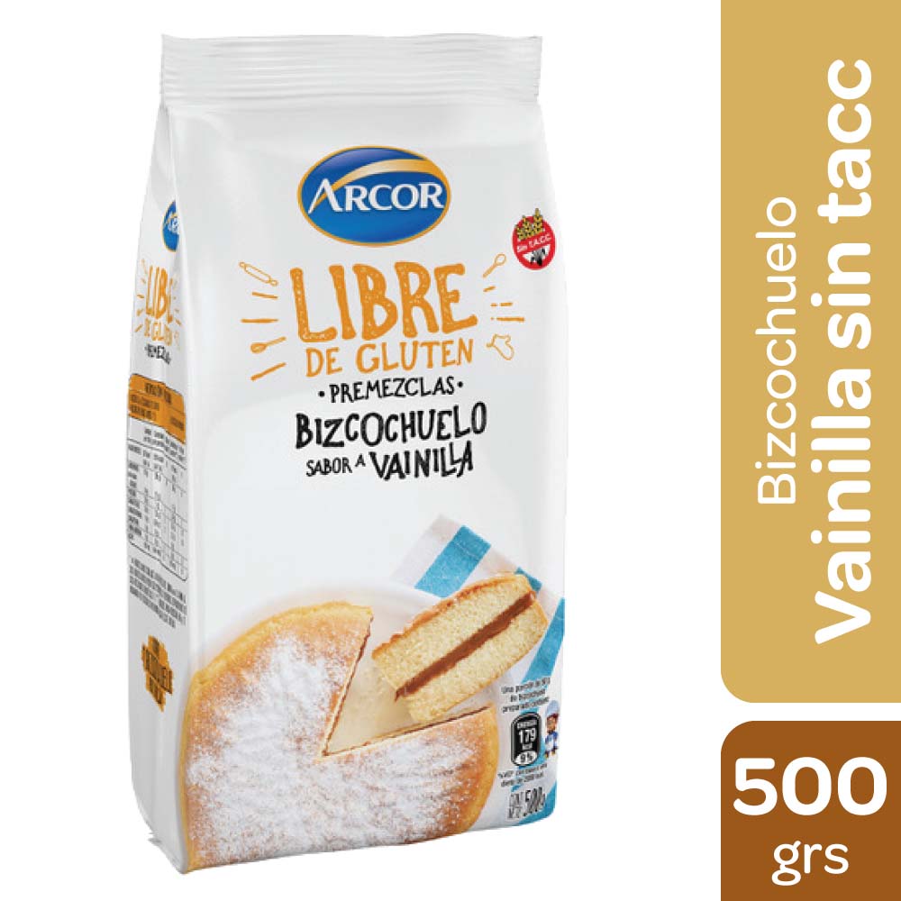 BIZCOCHUELO ARCOR VAINILLA S/TACC