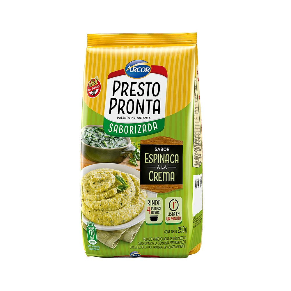POLENTA PRESTO PRONTA ESPINACA A LA CREMA