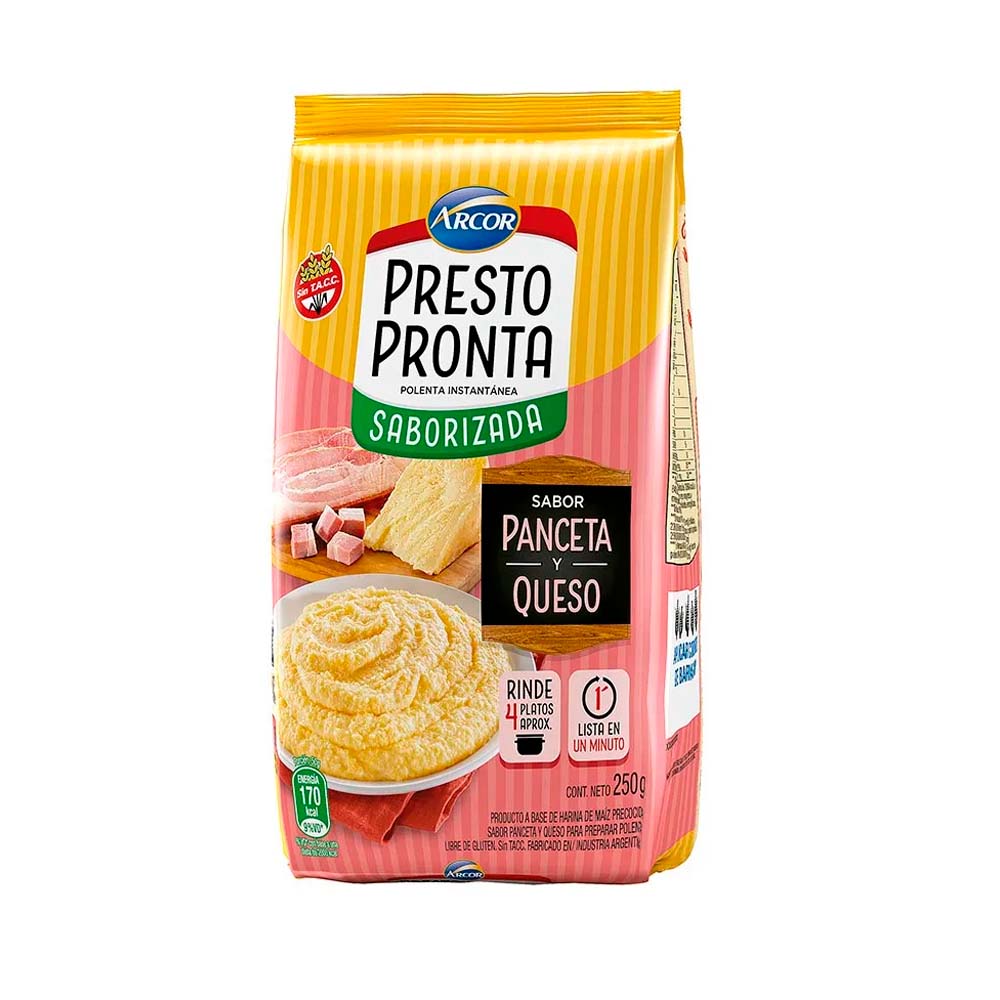 POLENTA PRESTO PRONTA PANCETA Y QUESO