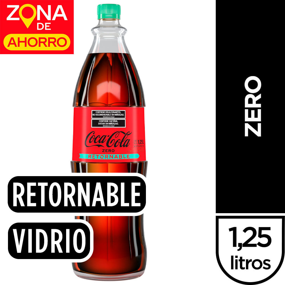 GASEOSA COCA COLA ZERO VIDRIO