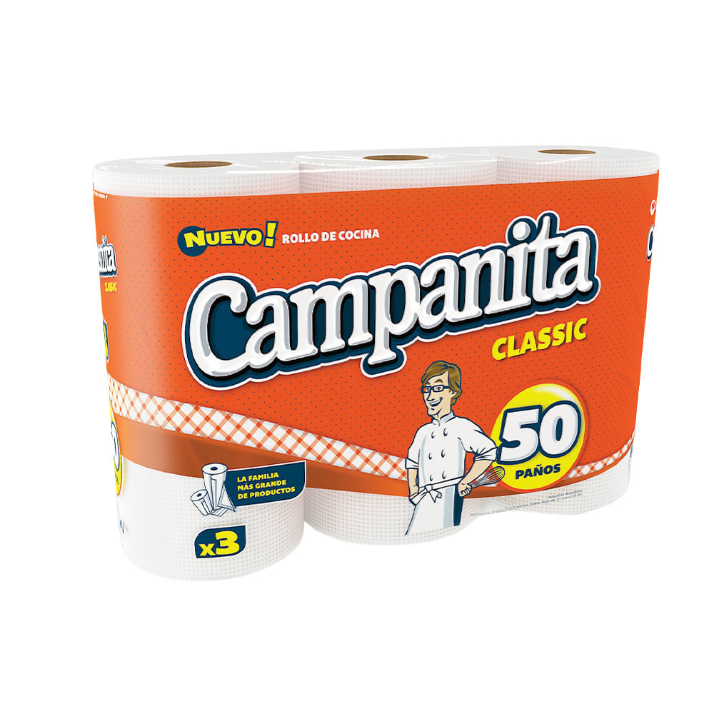 ROLLO DE COCINA CAMPANITA CLASICO 3X50P