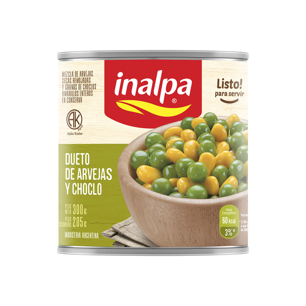 ARVEJAS Y CHOCLO INALPA LATA