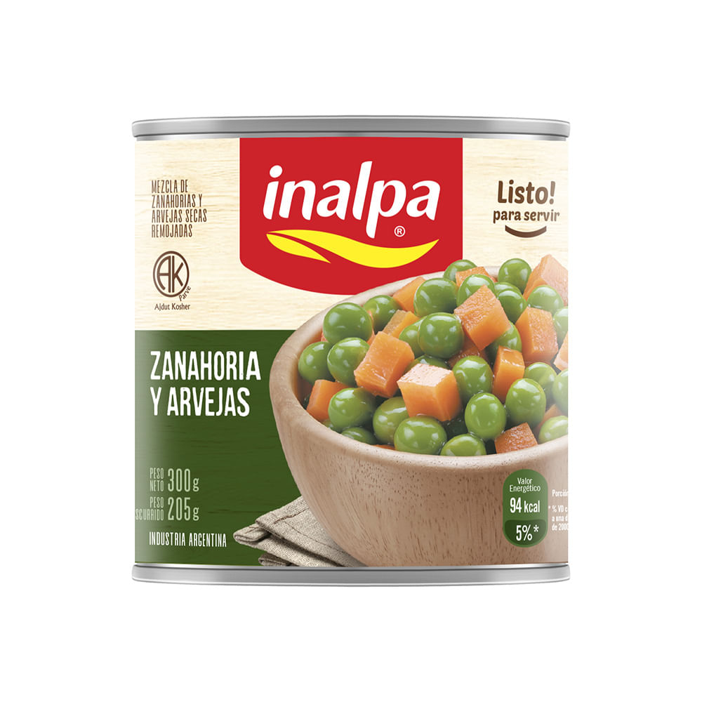 ZANAHORIA Y ARVEJAS INALPA LATA