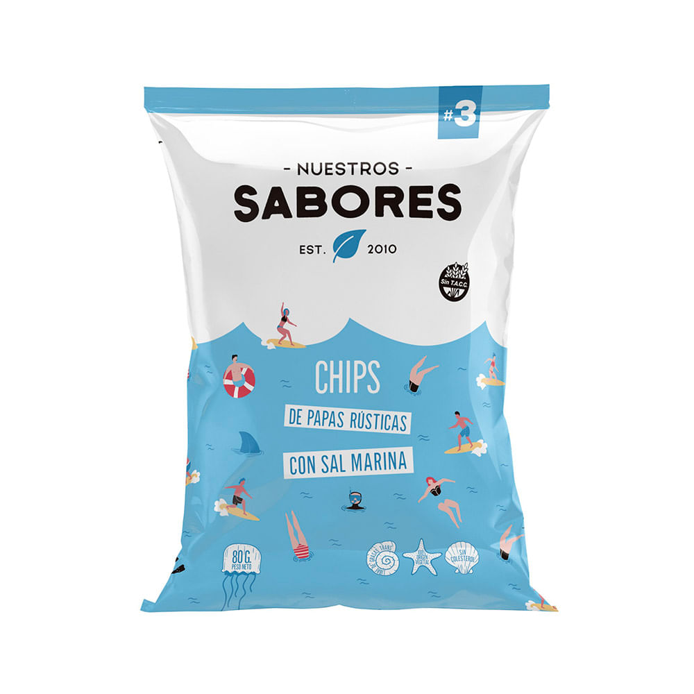 CHIPS DE PAPAS NUESTROS SABORES RUSTICAS C/SAL MARINA