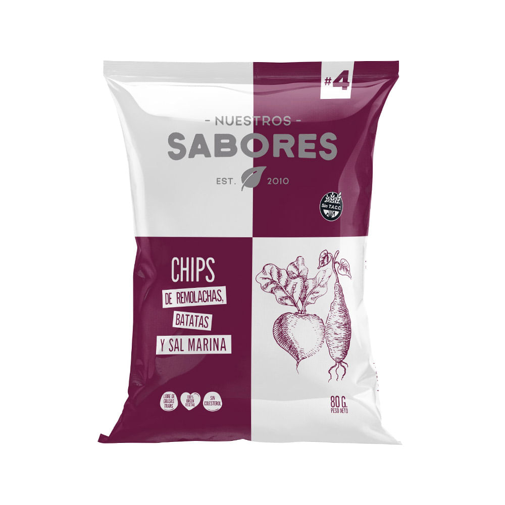 CHIPS DE REMOLACHA, BATATAS Y SAL MARINA