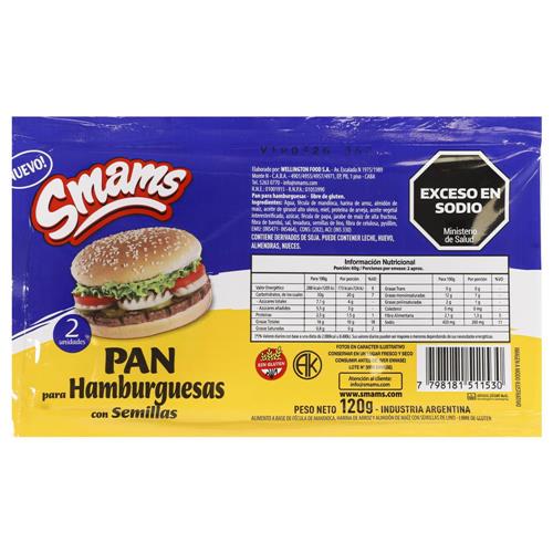 PAN SMAMS P/HAMBURGUESAS CON SEMILLAS
