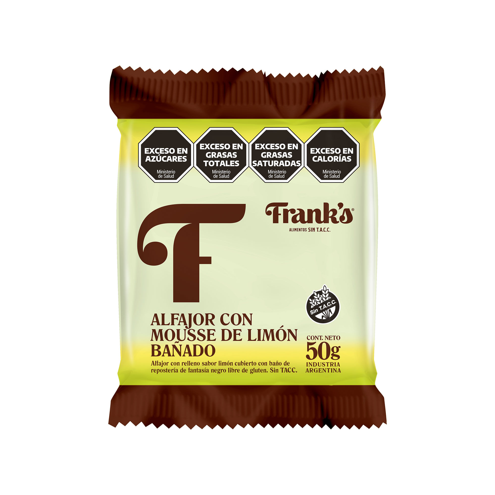 ALFAJOR FRANKS MOUSSE LIMON BAÑADO