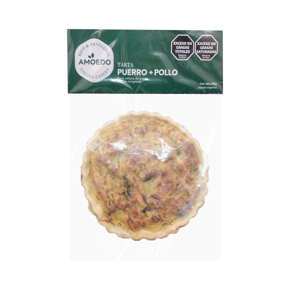 TARTA AMOEDO PUERRO Y POLLO