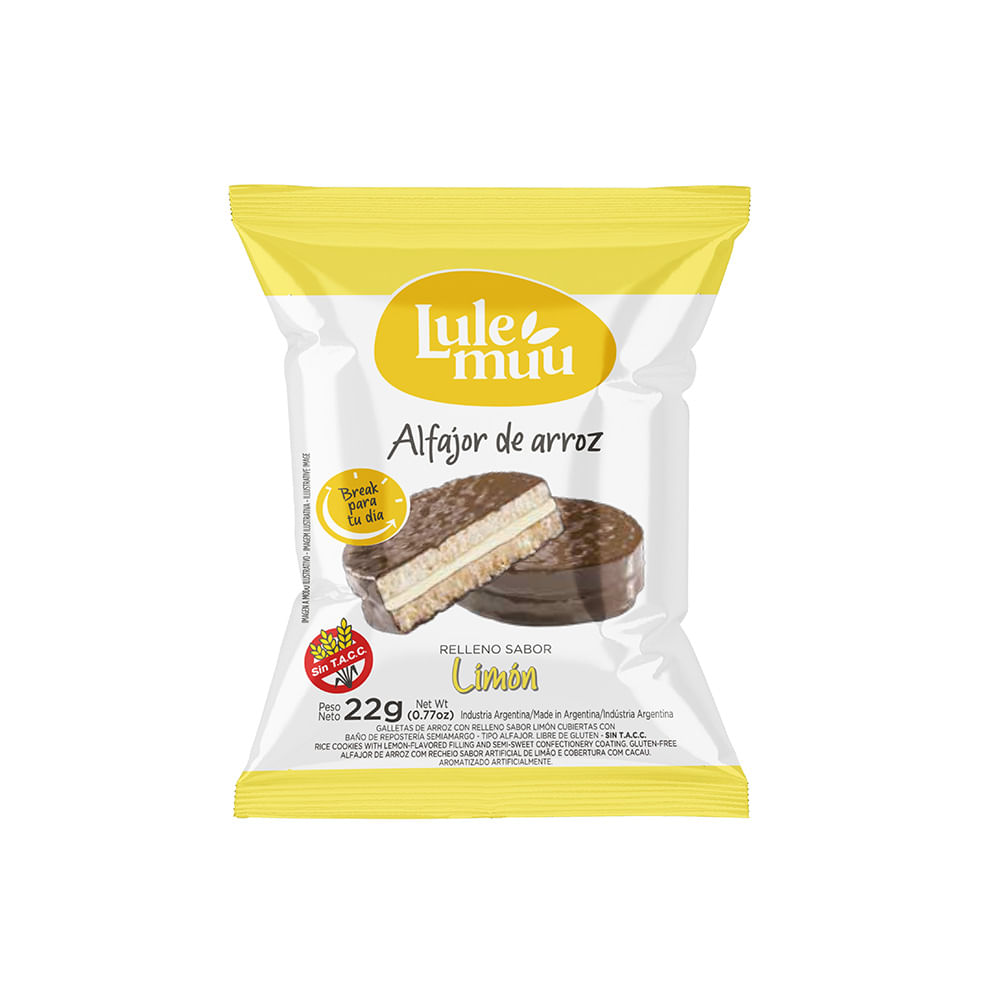 ALFAJOR LULEMUU DE ARROZ LIMON